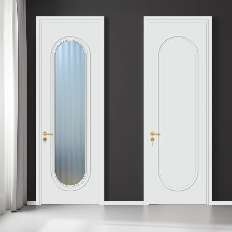 法式木门实木碳晶复合加厚隔音套装室内门长虹玻璃卫生间门定制