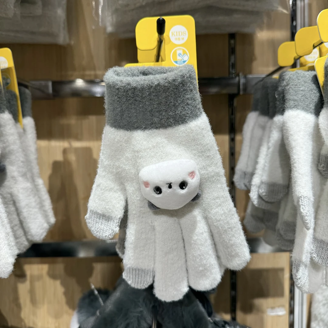 爱宝乐园新款熊猫冬季保暖儿童手套