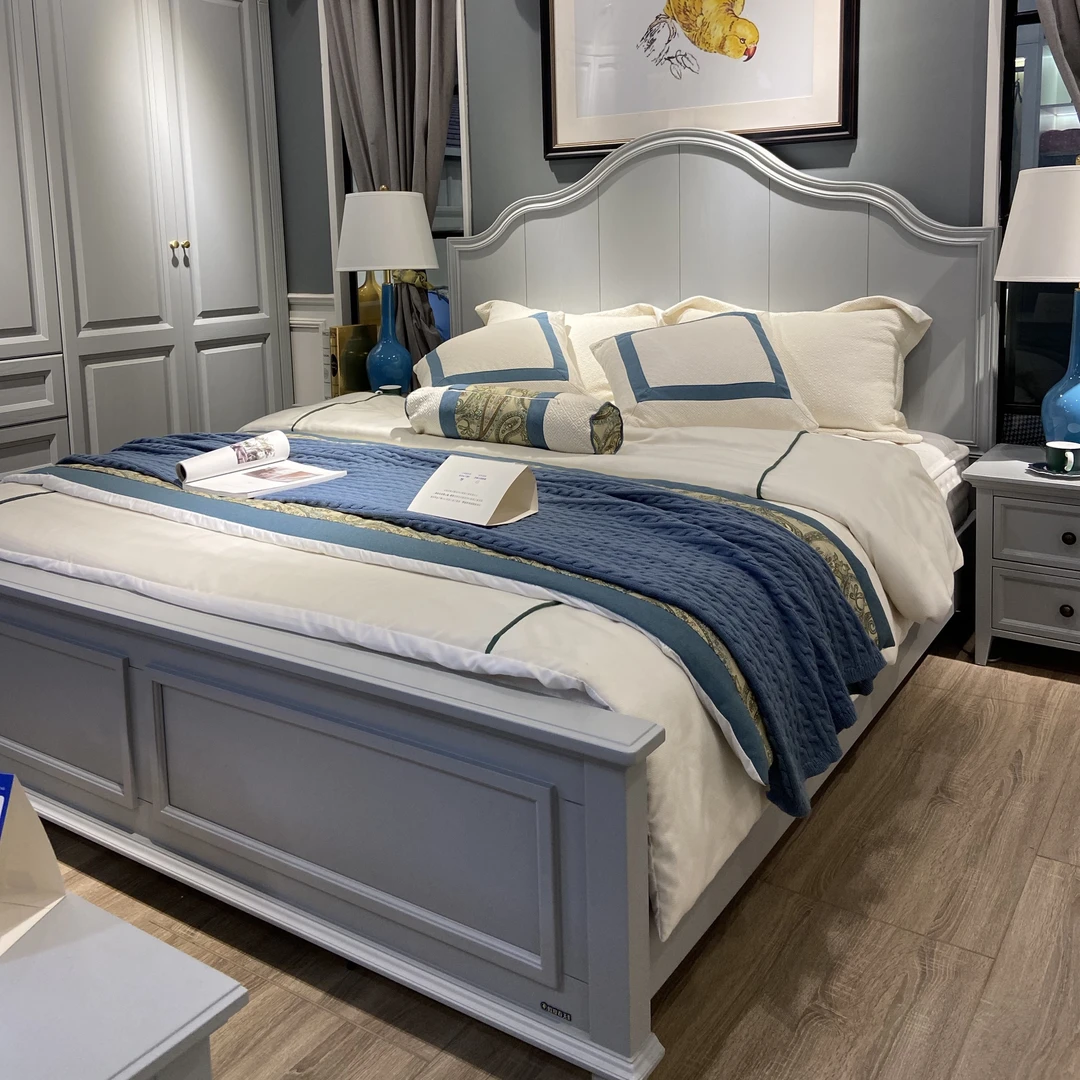 【品牌代工】尚品E1104美式实木大床全原木双人床儿童床卧室