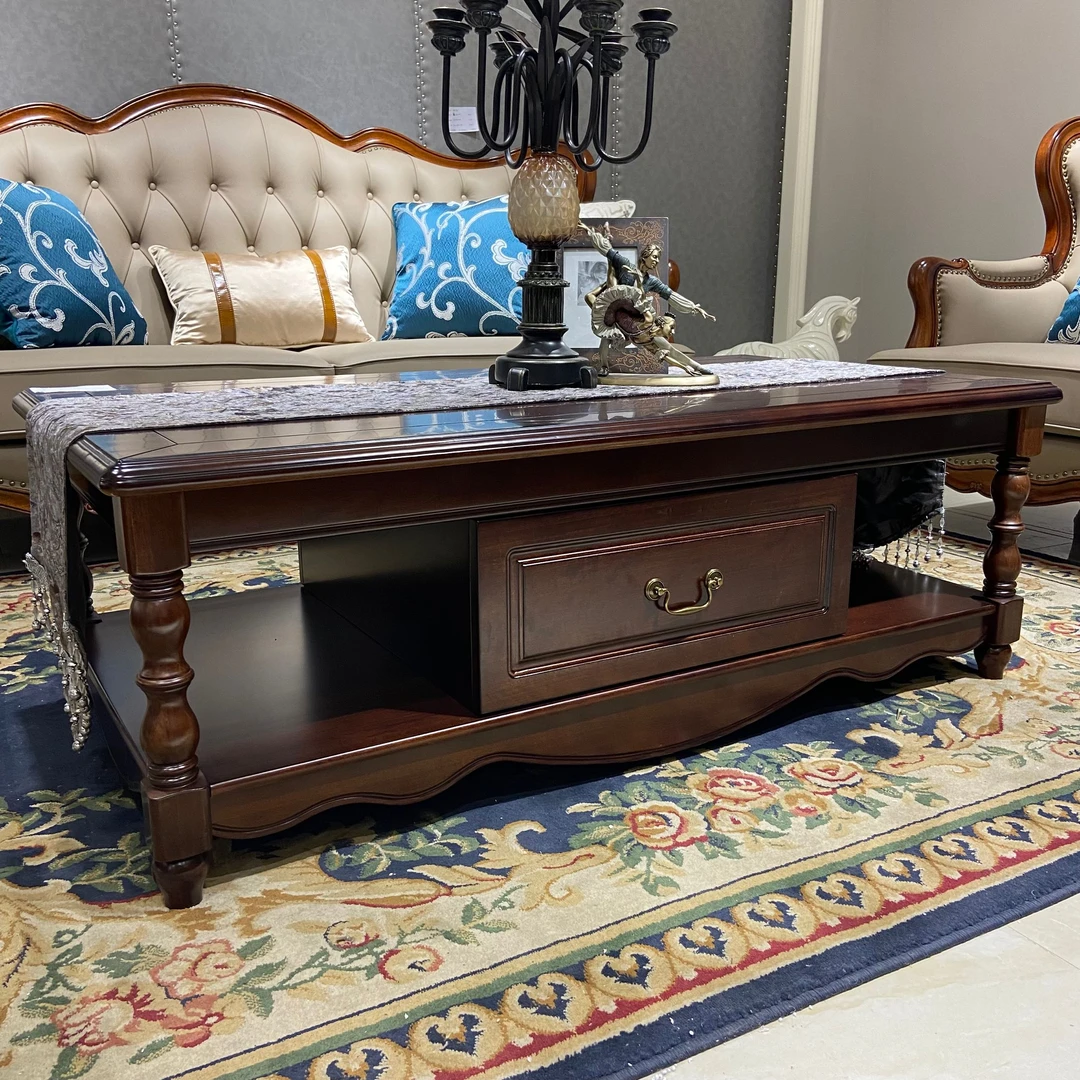 【品牌代工】庄园卡佩KP1712美式风格全原木茶几客厅家用