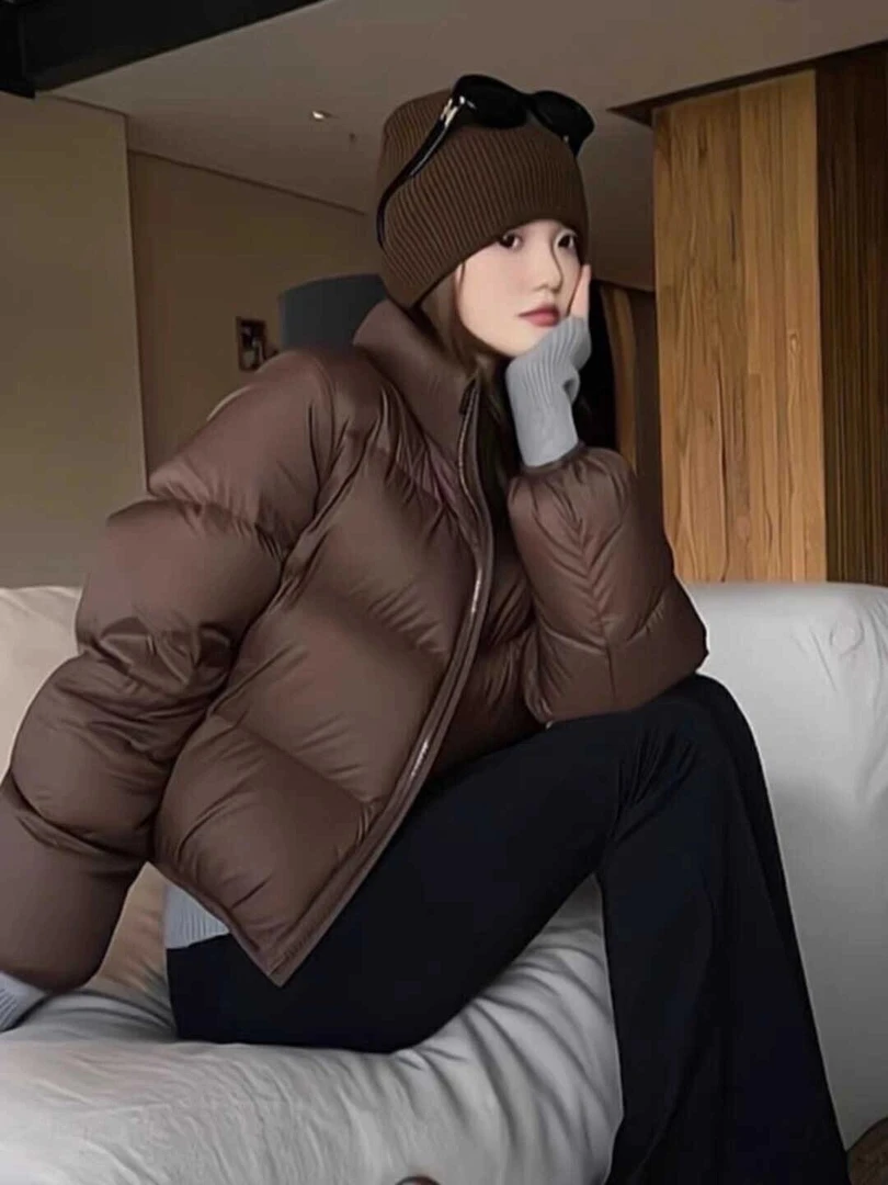 2024立领宽松加厚面包外套衣潮流外套肯豆风新款羽绒服短款001