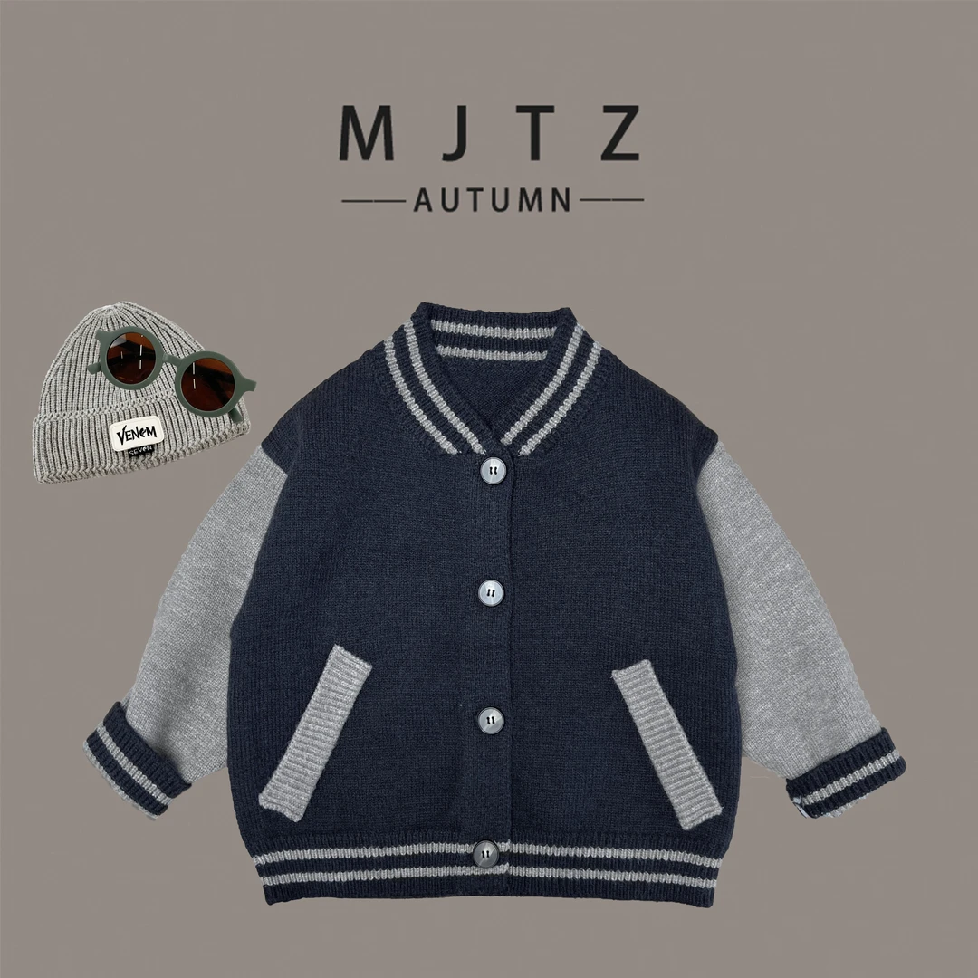 【学院风】2023秋季新品男童毛衣开衫儿童加厚针织衫DTY-238383