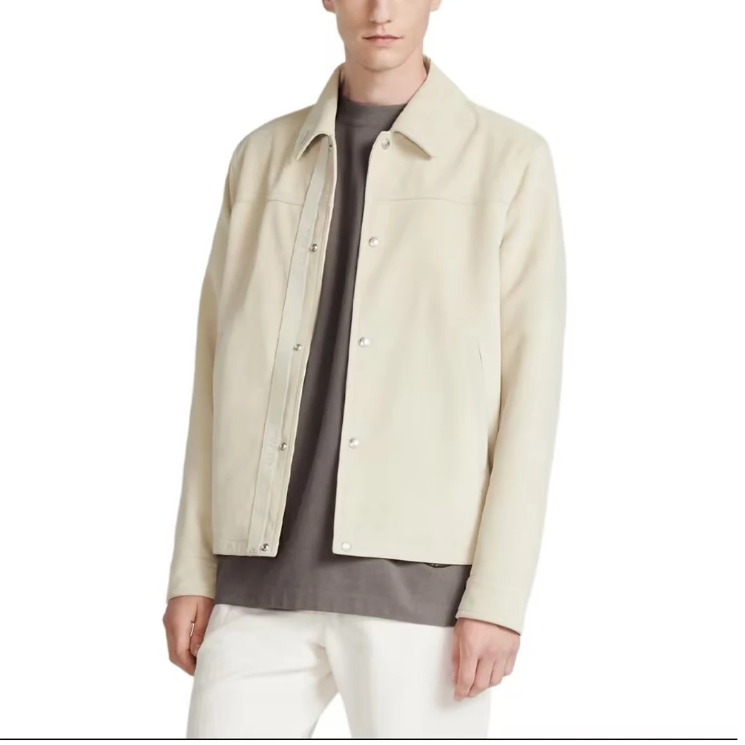 全新未使用 DIOR/迪奥 男士米色麂皮长袖外套休闲时尚百搭 124866