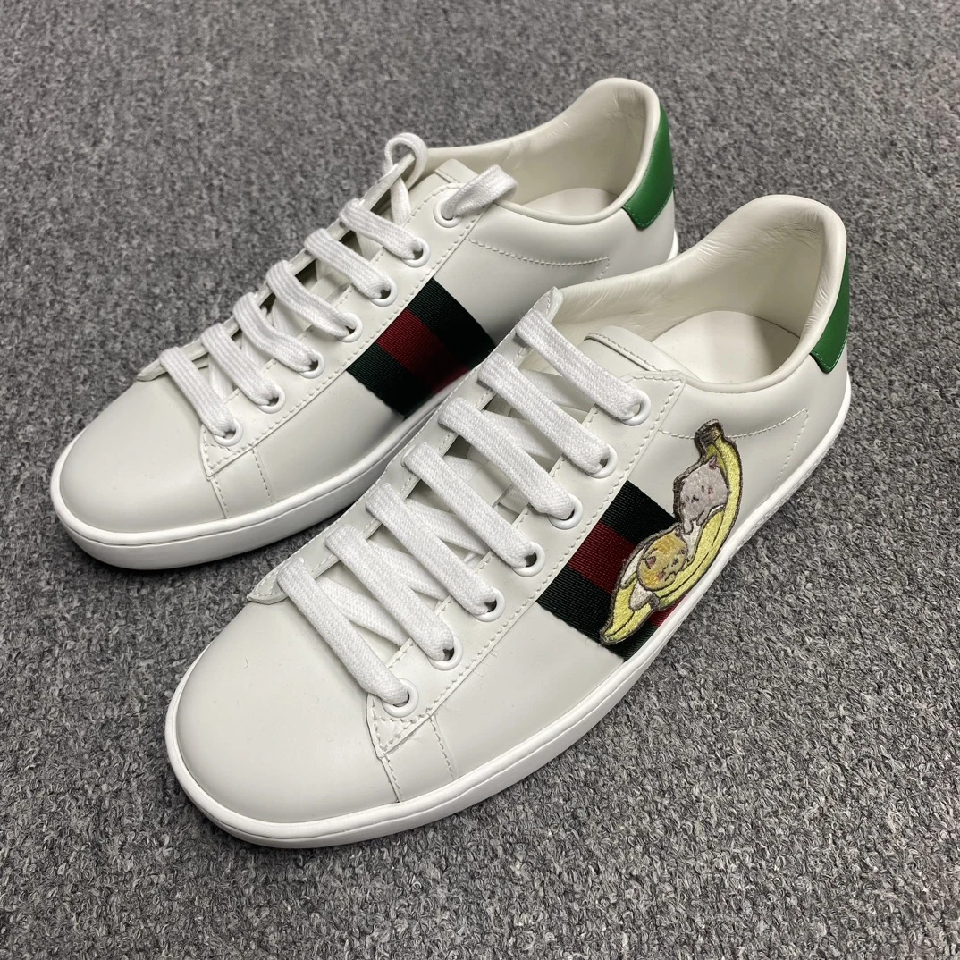 未使用 GUCCI/古驰 织物小白鞋奢侈白色运动板鞋115382