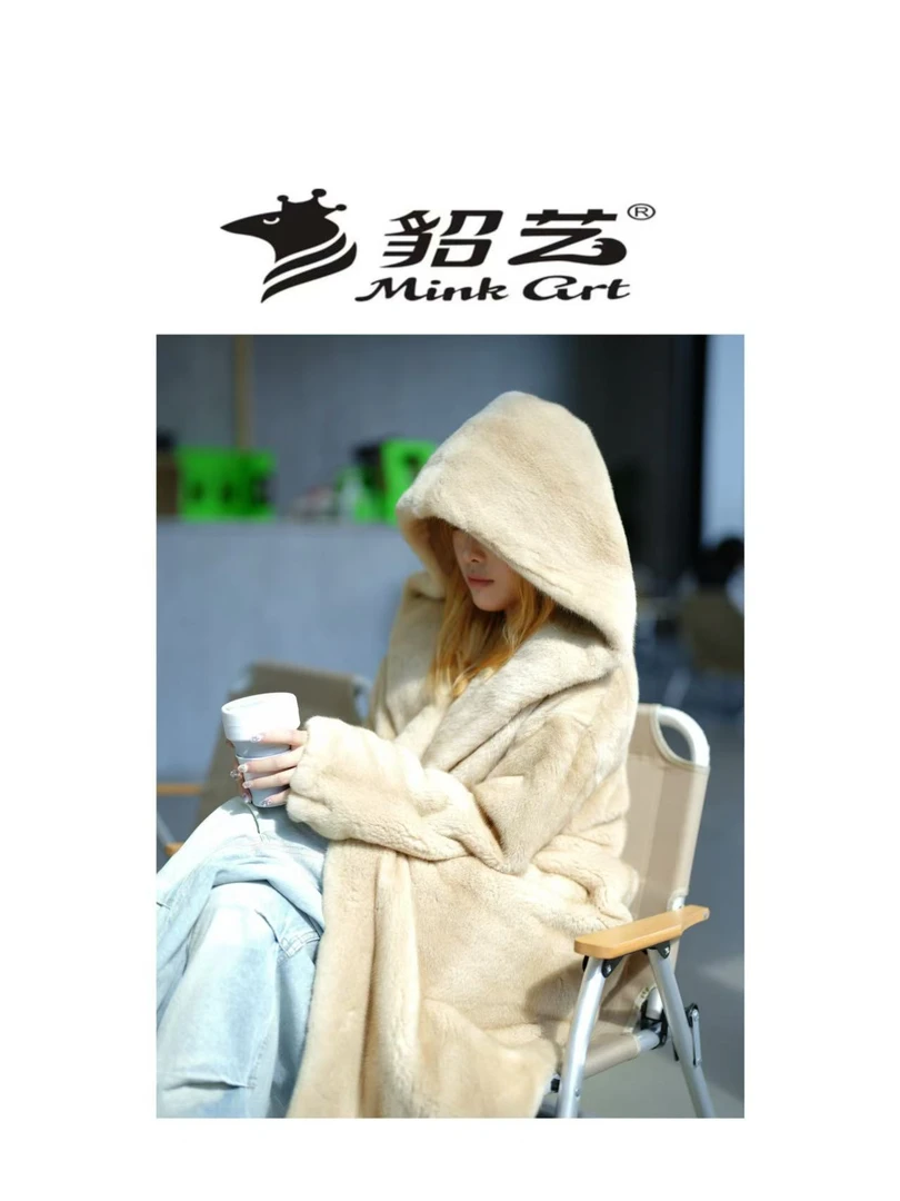 貂艺 Bees Tur【女巫帽】 进口黑金农夫 短二天绒天中长款连帽女