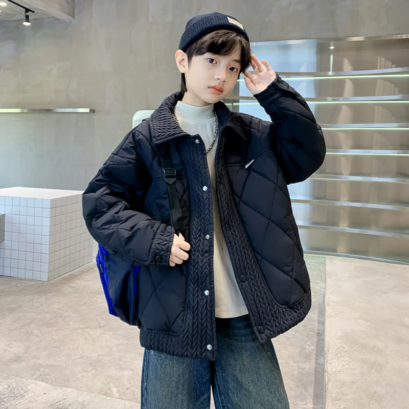男童洋气外套春2025新款冬季加厚棉服秋冬棉衣中大儿童冬装保暖潮