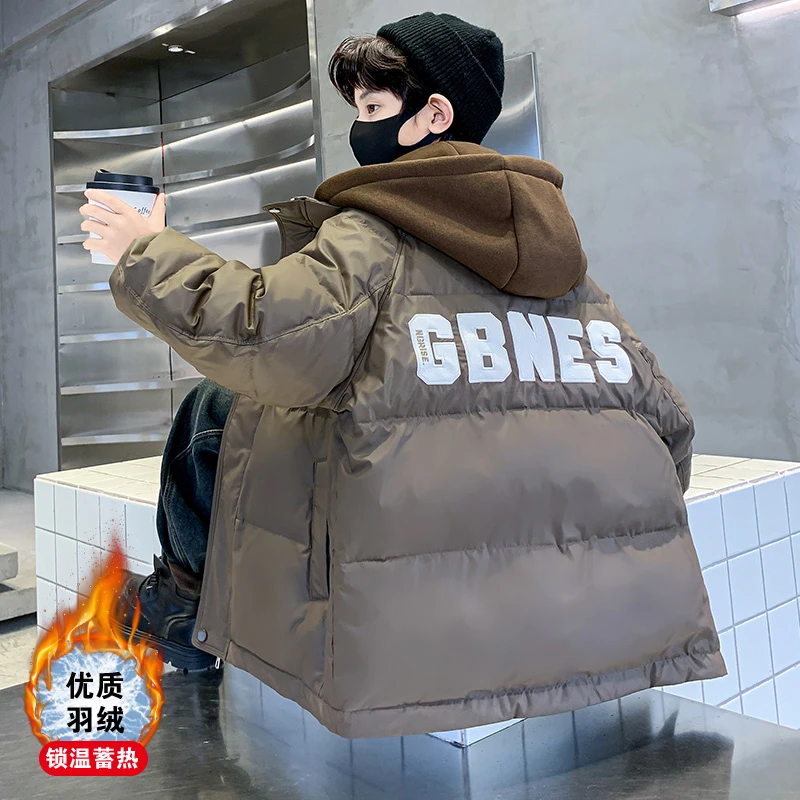 男童冬季羽绒服2024新款洋气儿童冬装加厚外套白鸭绒中大童炸街潮
