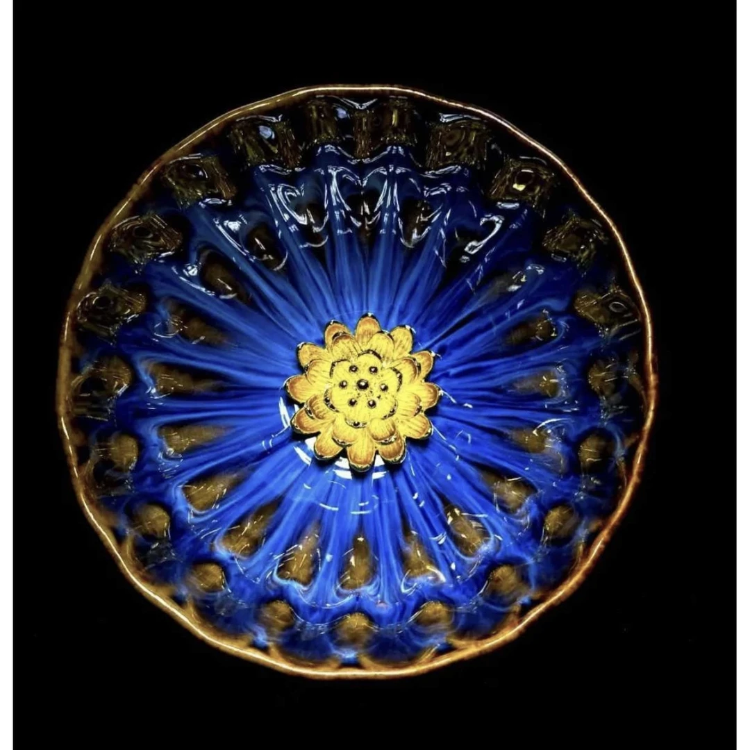 金莲花水波纹 高端茶器 手工茶盏 全手工 茗杯 莲花杯 茶杯 中式A