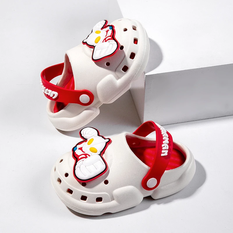 奥特曼儿童拖鞋透气洞洞男童夏季可爱包头防滑卡通外穿拖鞋8012