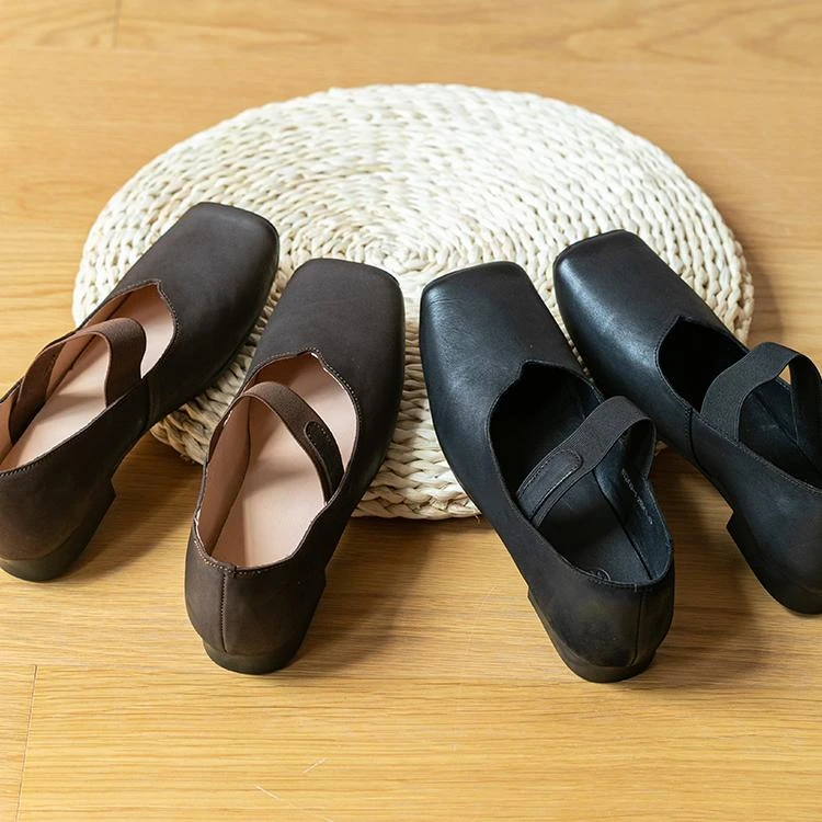 牧衣游 复古文艺舒适真皮单鞋气质感 沐兮【不支持会员折】