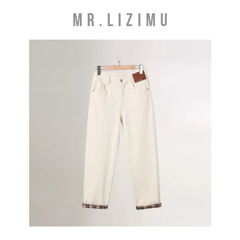 李子木先生卷边直筒牛仔裤女款新款2024新款正品高腰烟管裤C8802