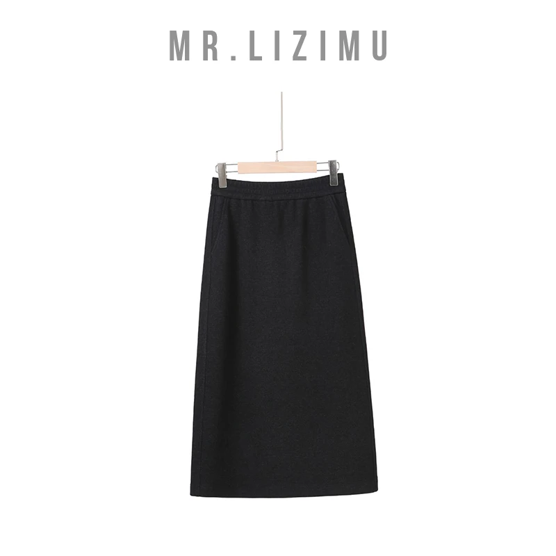 李子木先生简约风松紧高腰宽松显瘦半身裙2024秋冬季百搭C8872