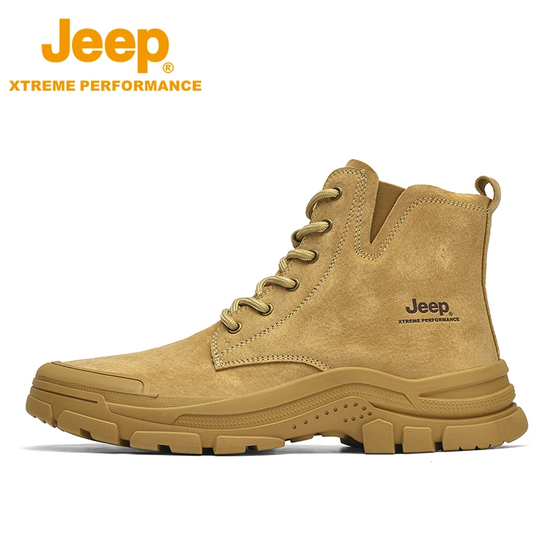 JEEP/吉普户外休闲马丁靴男防滑软底舒适大黄靴英伦百搭情侣靴子