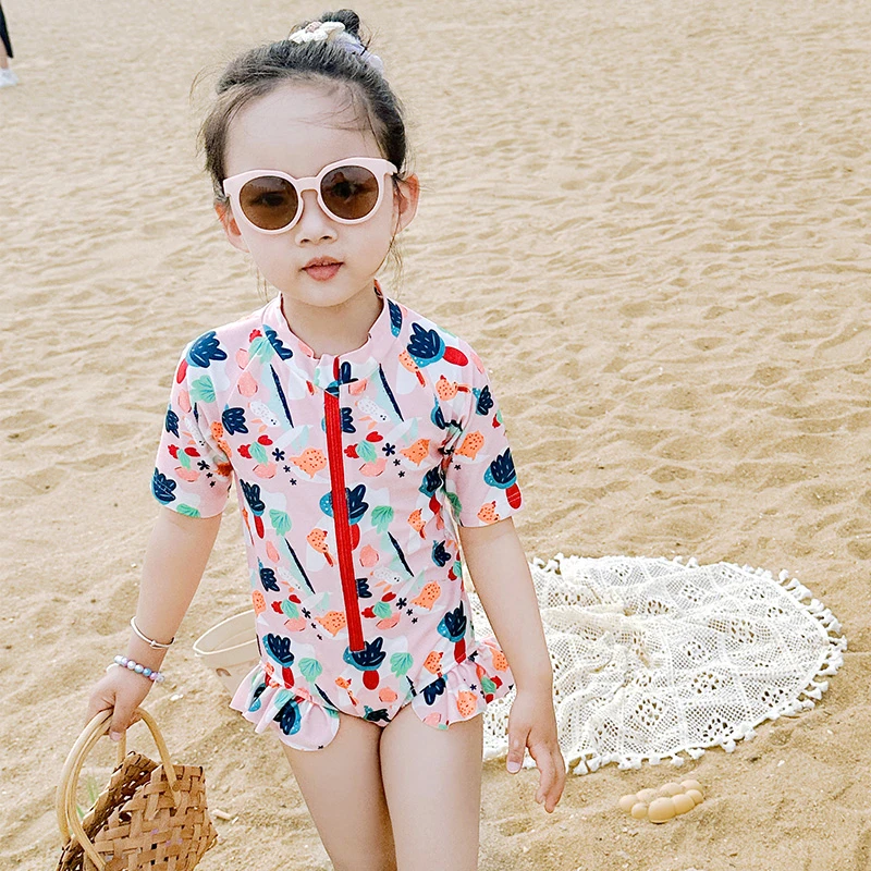 儿童泳衣女童女孩2024新款速干连体舒适防晒小童宝宝中大童游泳装