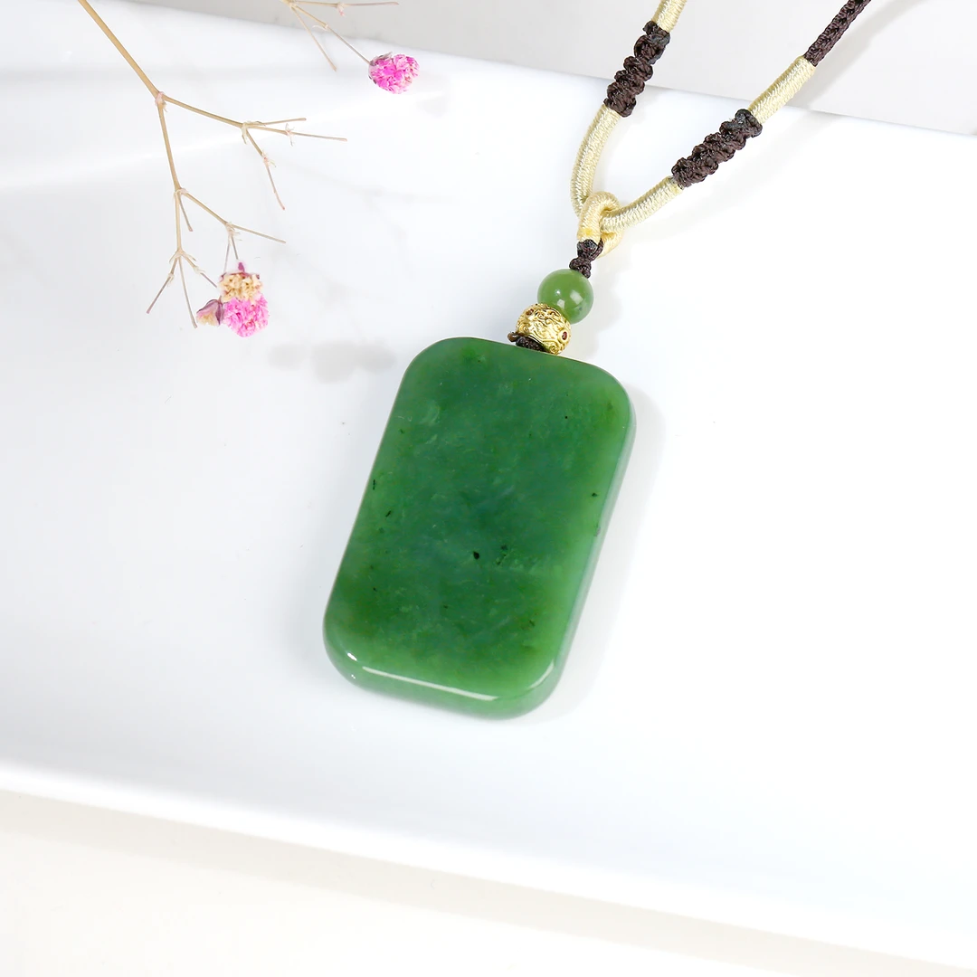 HW【麦子家族情人节礼物】天然和田挂件吊坠碧玉无事牌玉坠D0546