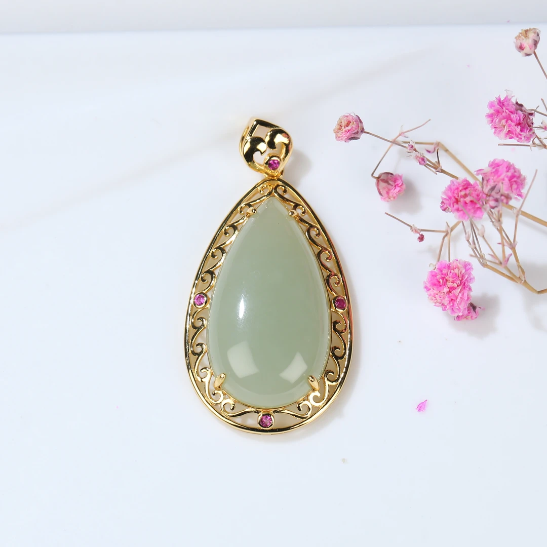 HW【麦子家族春季特惠】天然和田玉吊坠S925银时尚百搭 D0626