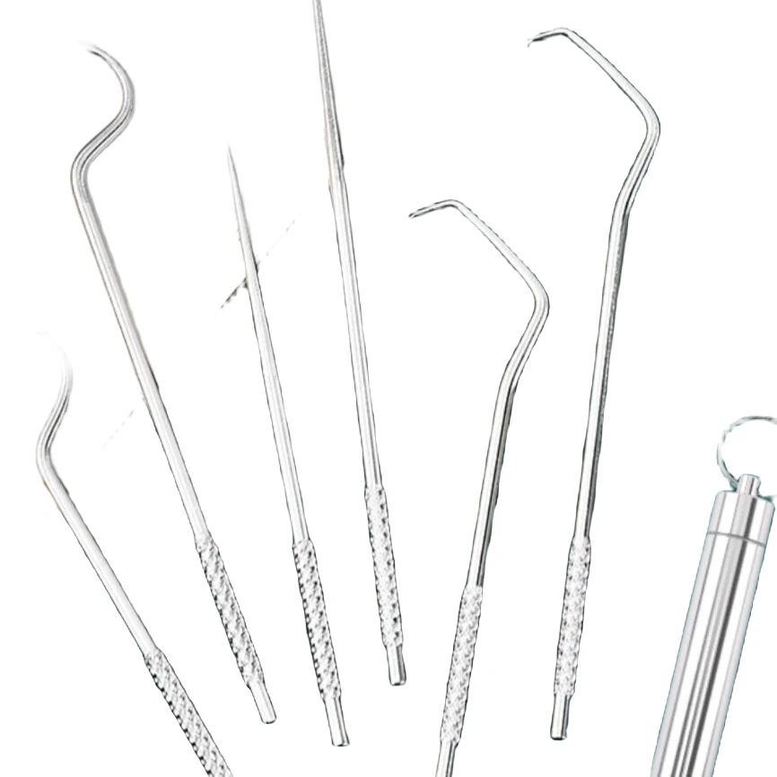 304不锈钢便携式牙签 剔牙清理口腔清洁工具套装方便随身便携