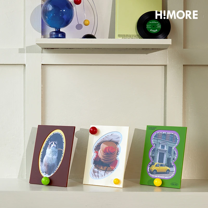 himore【灵动相框】精致磁吸生活照纪念照6寸复古圆球撞色相框