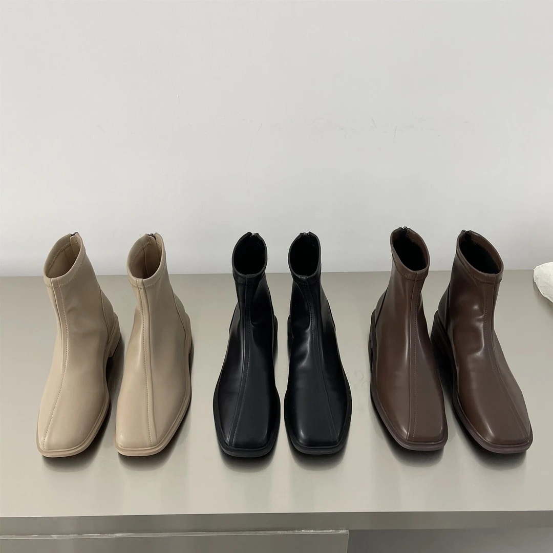 宠粉款 皮质很软鞋底很舒服百搭韩版平底中筒靴春秋冬X02Z/5