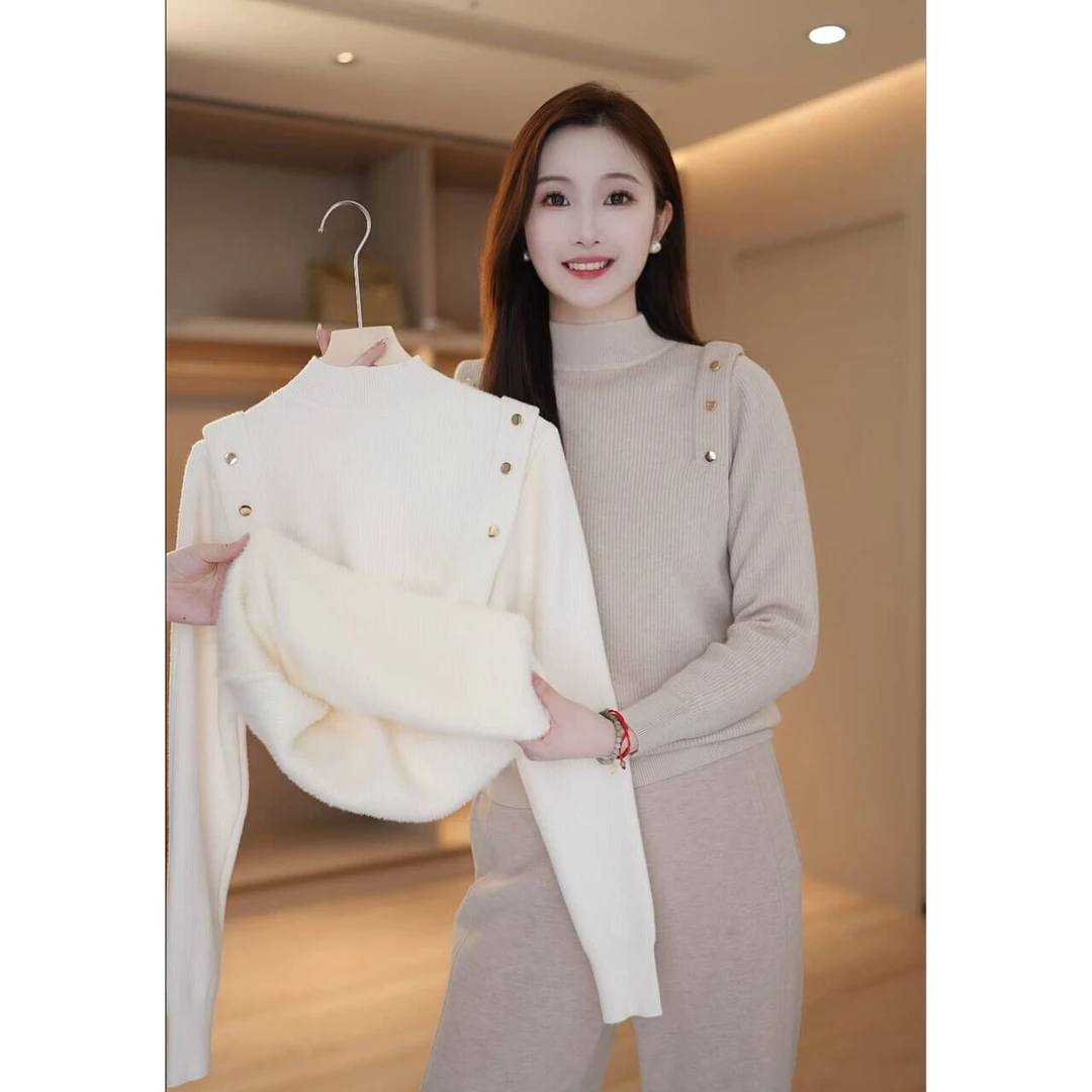 480克加厚一件过冬！一体绒双倍保暖！半高领针织打底衫毛衣MY57/5