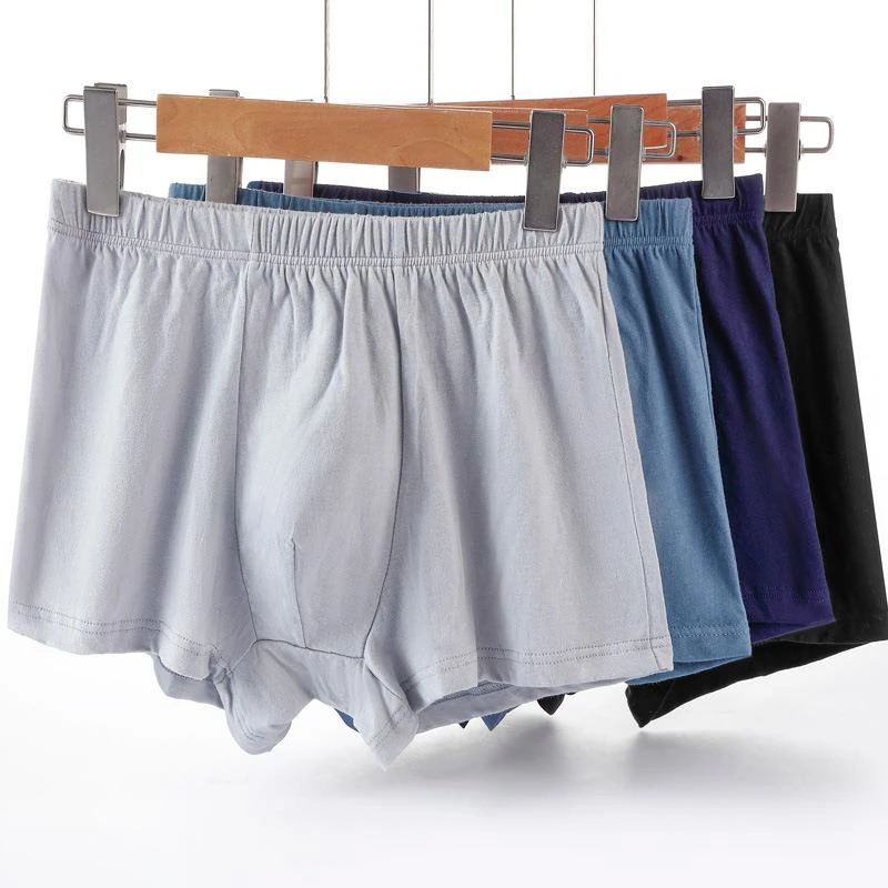 中老年纯棉内裤加肥男士内裤爸爸宽松大码内裤男平角裤头