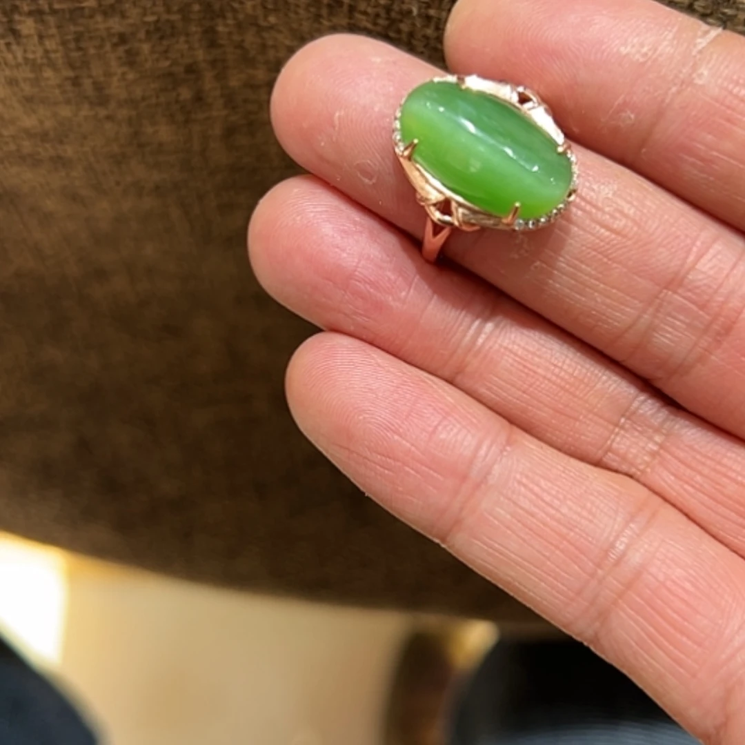 【闪购商品】和田玉（碧玉）戒指未镶嵌梦*