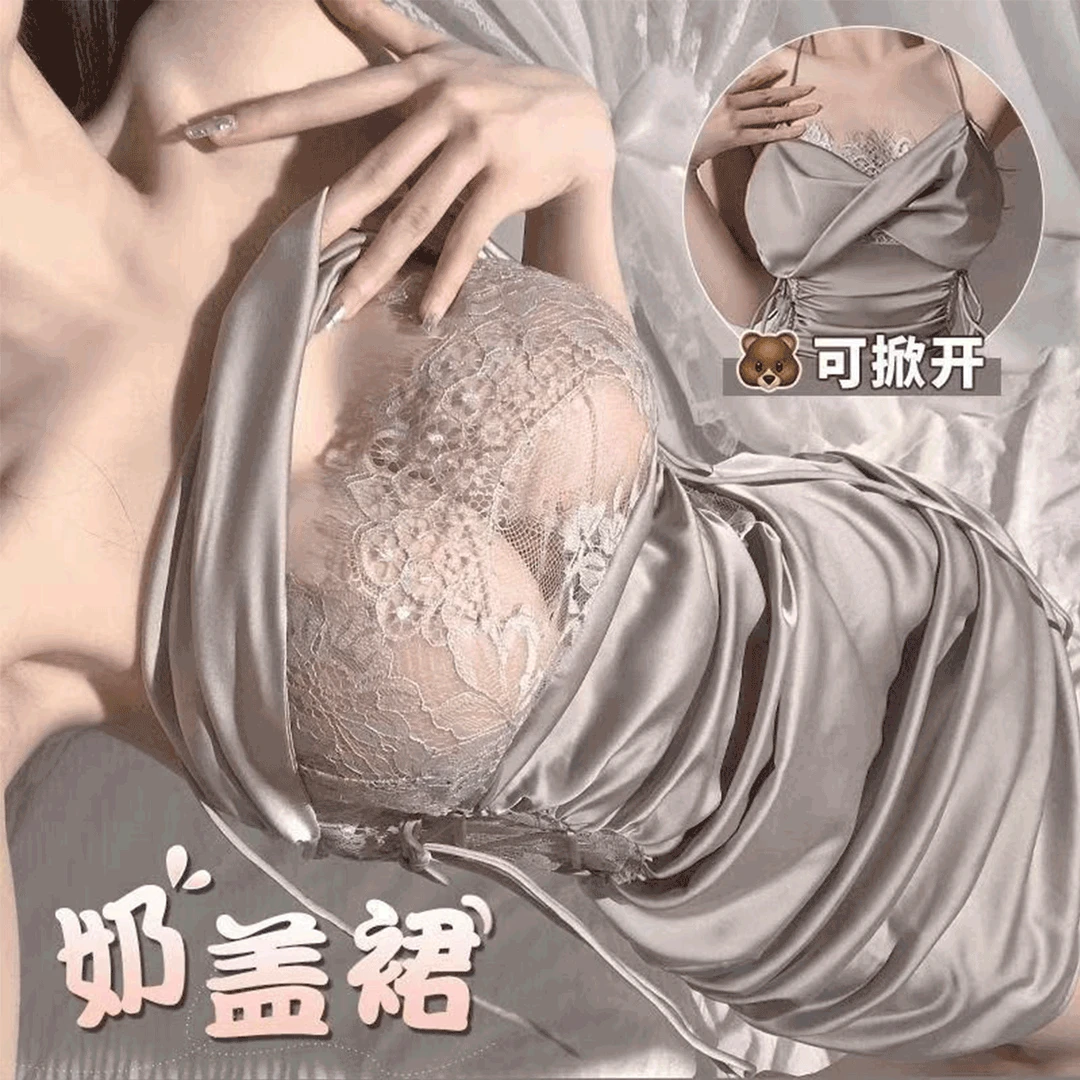 【春桃】大码性感奶盖纯欲风连体蕾丝薄款时尚女装连衣裙