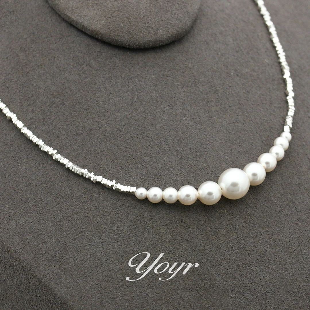 YOYR 坠链均925银 碎银几两项链轻奢珠珠高级感精致气质手工颈链