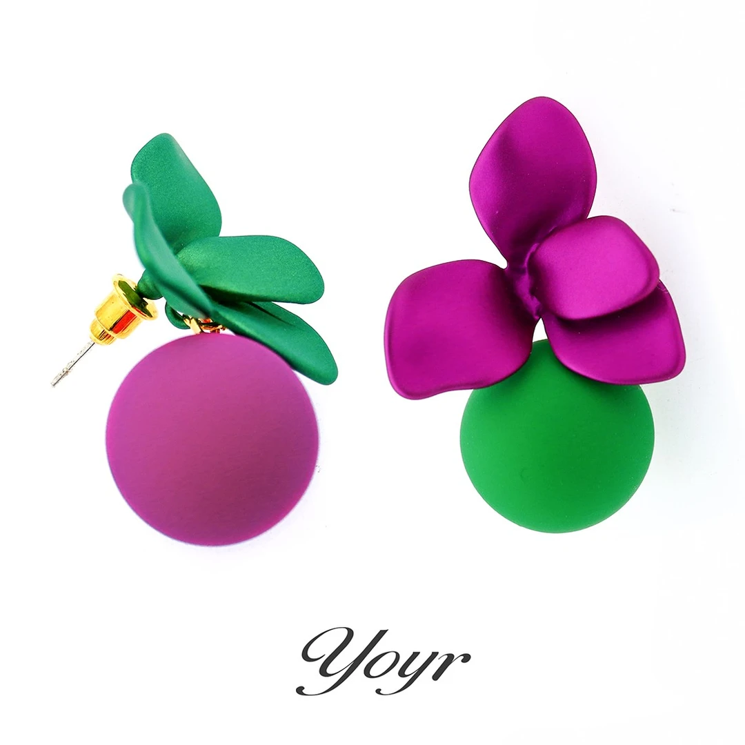 YOYR 铜合金耳饰 梅子轻奢新年喜庆红色耳钉高级感时尚精品耳环