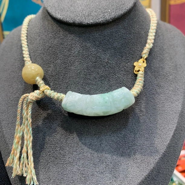 翡翠精品玉衡吊坠项链毛衣链