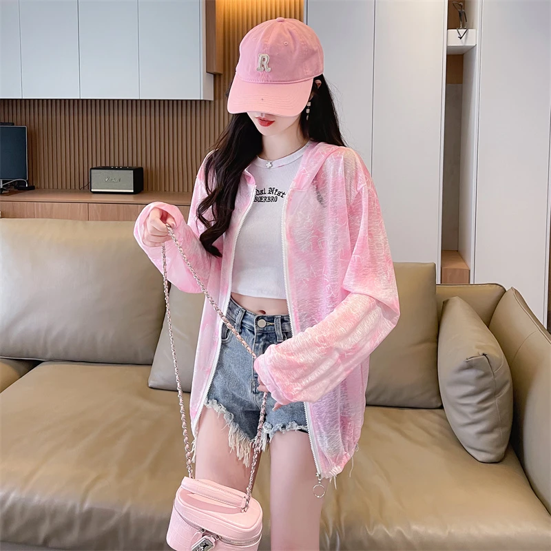 防晒衣女款2025新款夏季透气防紫外线冰丝凉感户外防晒服轻薄外套