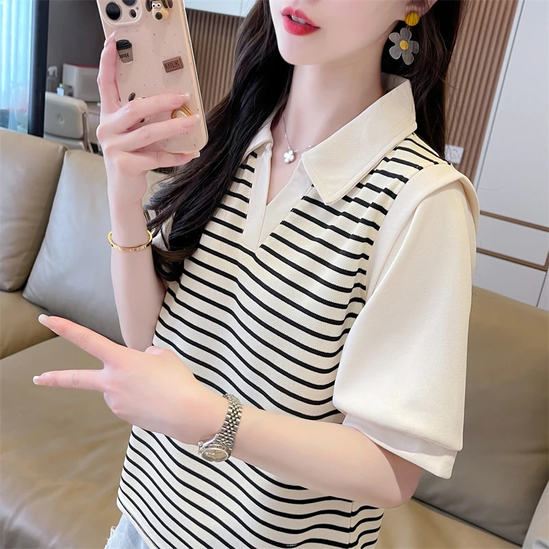 2025夏季新款小众POLO短款女装T恤设计感洋气百搭小个子上衣打底