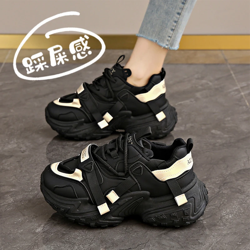 老爹鞋女款2024新款冬季加绒保暖运动鞋女跑步减震纯色休闲鞋女款