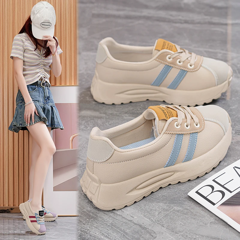 2024新品低帮女鞋夏季透气板鞋时尚潮流百搭平底运动休闲鞋学生