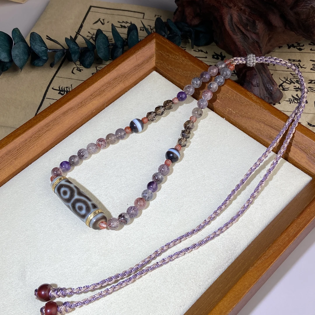 扶摇臻选 | 18K金镶L六玛瑙锁骨链