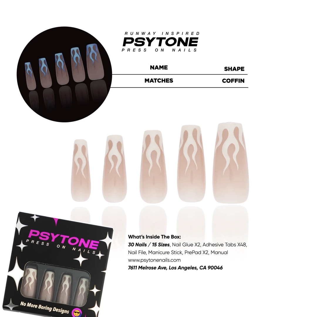 幻调卖美甲的小火柴Matches | 轻欧美夜光梯形通勤百搭穿戴甲1123