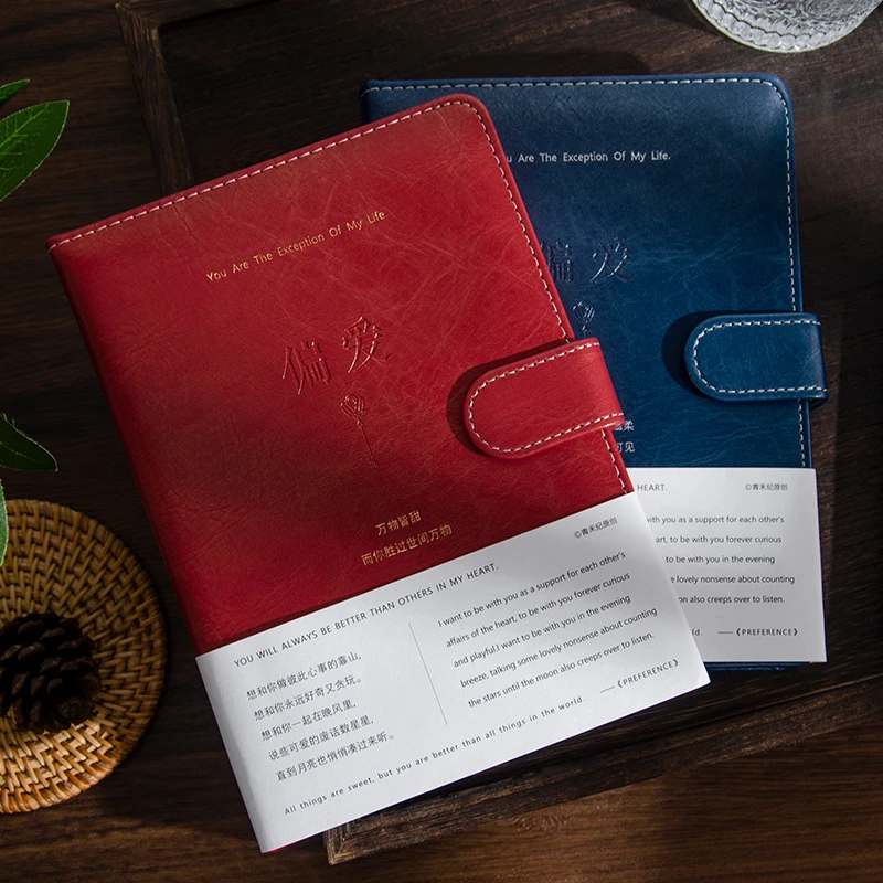 青禾纪偏爱笔记本本子手账本ins磁扣本学生文具日记本可爱小本子