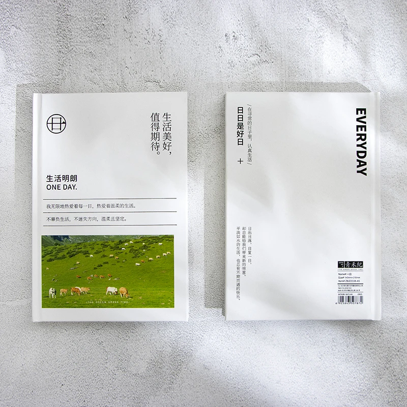 青禾纪一日笔记本学生日记本本子简约文艺ins风高颜值手账本LX