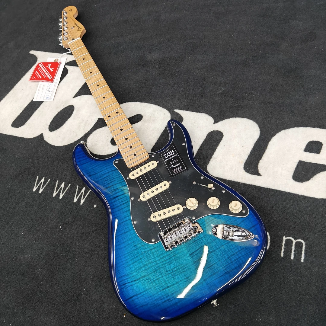 特价fender芬达电吉他限量款墨玩plus top蓝色渐变0140218573