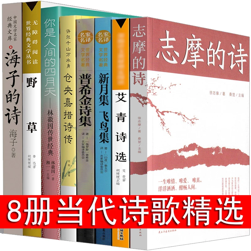 现代诗歌精选8册诗歌集经典书籍 海子的诗 林徽因诗集 徐志摩诗
