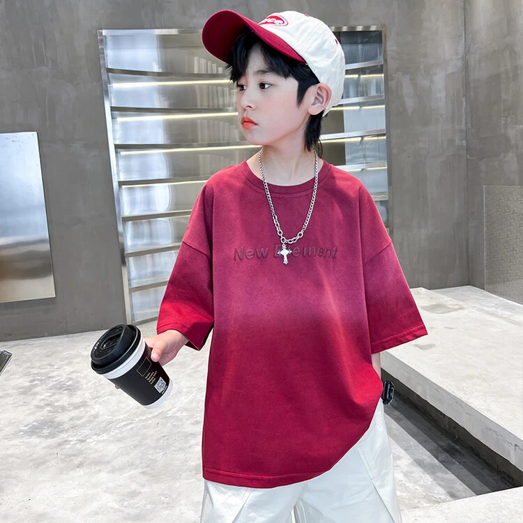 男童短袖T恤夏季2024新款韩版中大童时尚帅气休闲短袖上衣潮