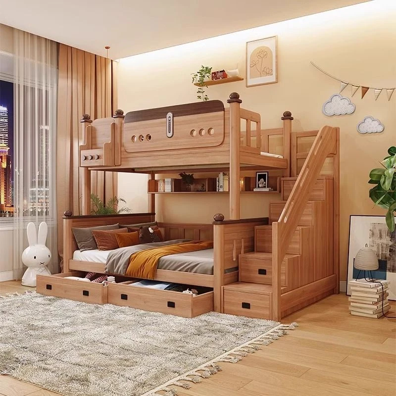 上下床全实木加粗加厚红檀木儿童子母床1米8高低床上下铺双层床