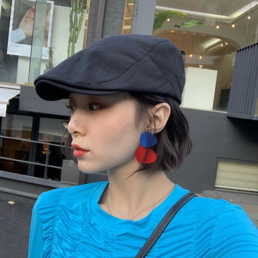 春夏薄款复古鸭舌帽子女前进帽秋季百搭ins网红贝雷帽女反戴