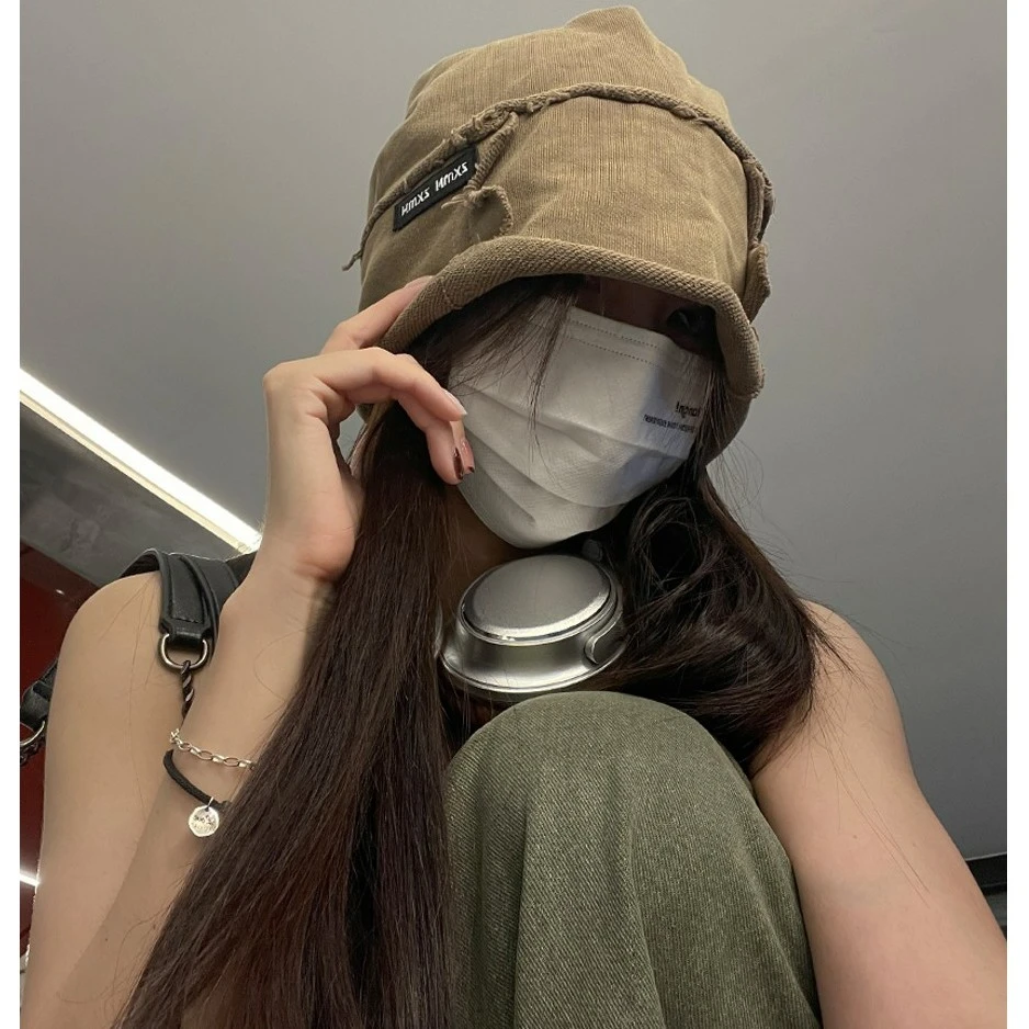 废土风不想理人~大版水洗复古包头帽子男女情侣堆堆帽冷帽