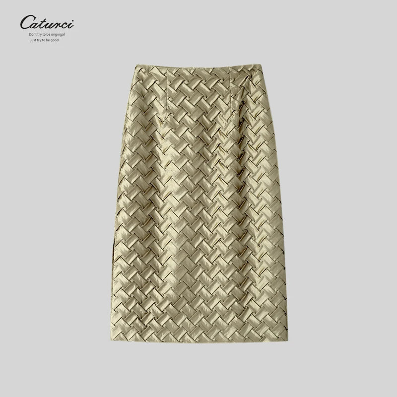 【爆姐严选】2024纯色光面半裙高端编织半身裙YM046-925