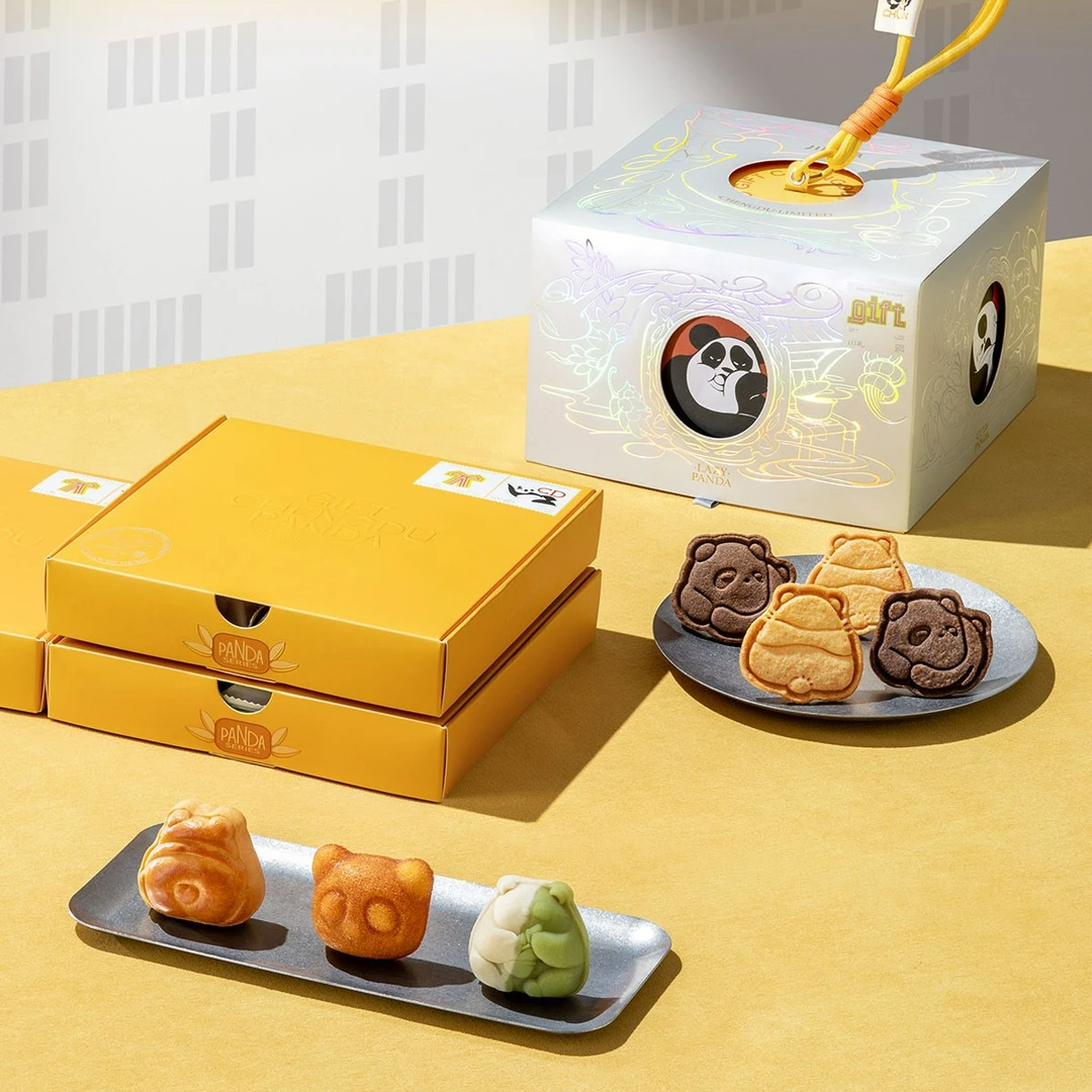 熊猫综合礼盒四川特色综合口味熊猫糕点造型