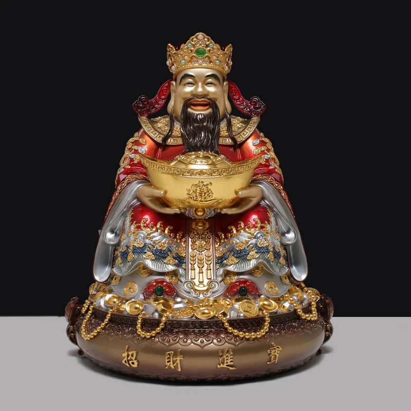 铜制财神爷锦雕文财神家居公司店铺开业招财摆件