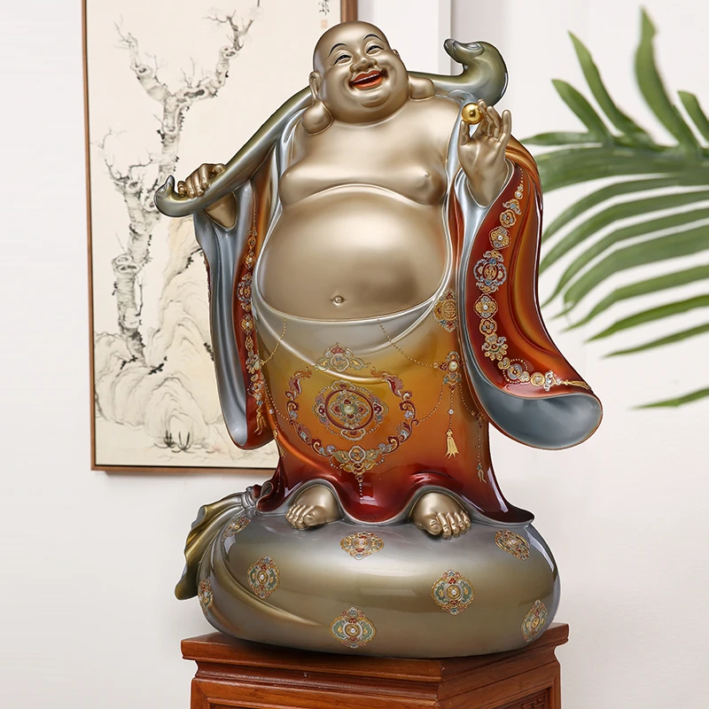 铜如意弥勒家居办公室摆件