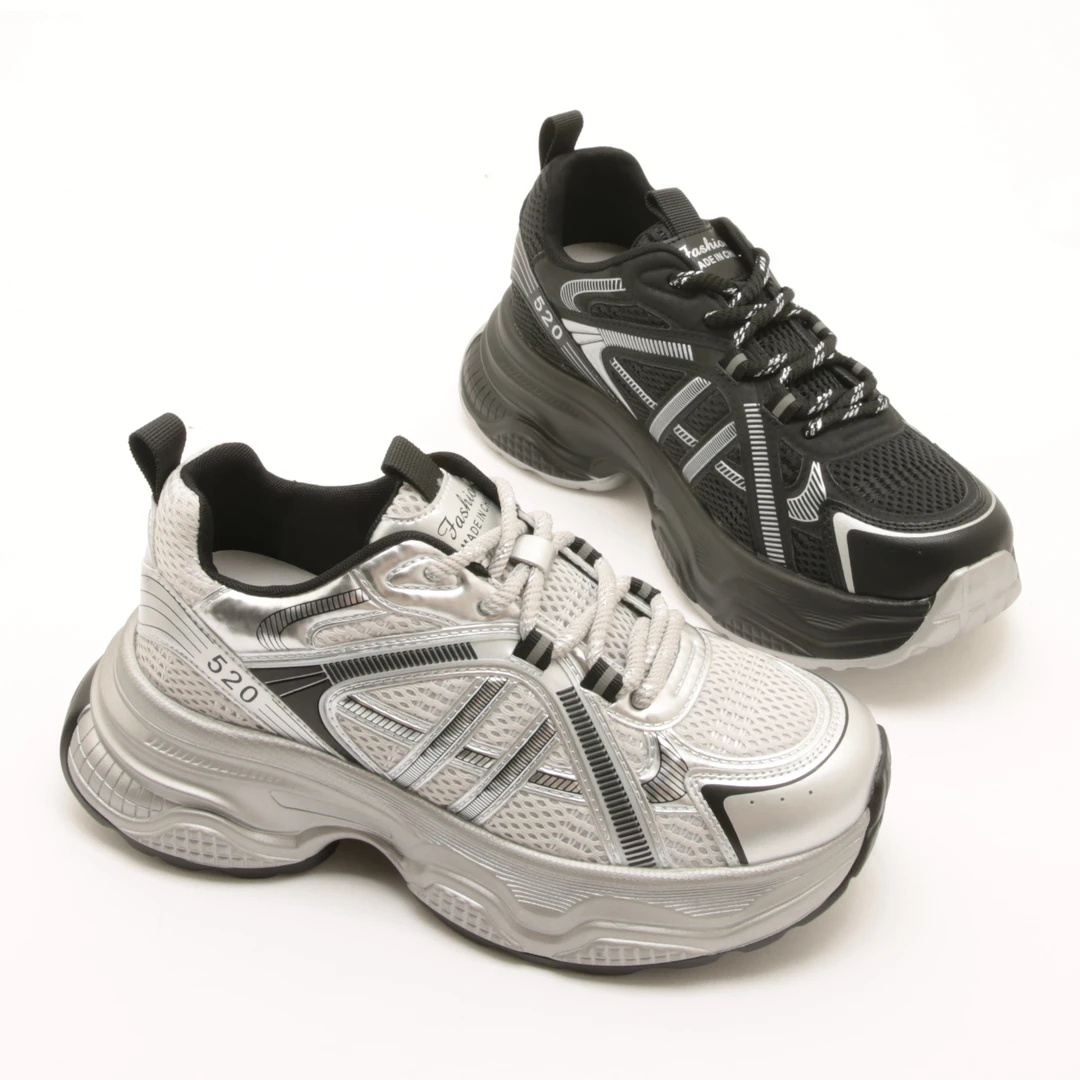 4953秋季新款轻便增高厚底老爹鞋女ins潮透气网面跑步休闲运动鞋