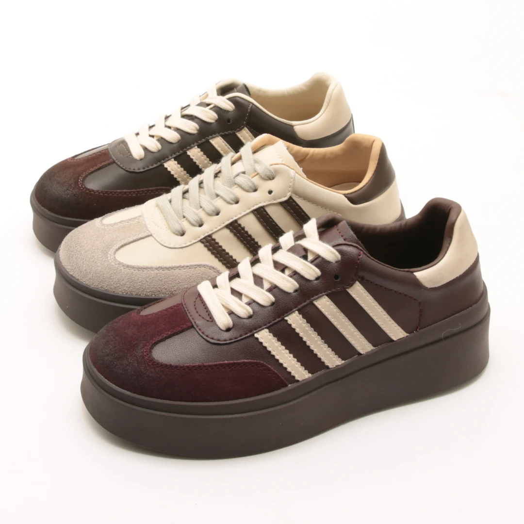 5475秋季新款真皮厚底德训鞋时尚休闲鞋ins百搭单鞋潮流板鞋女鞋